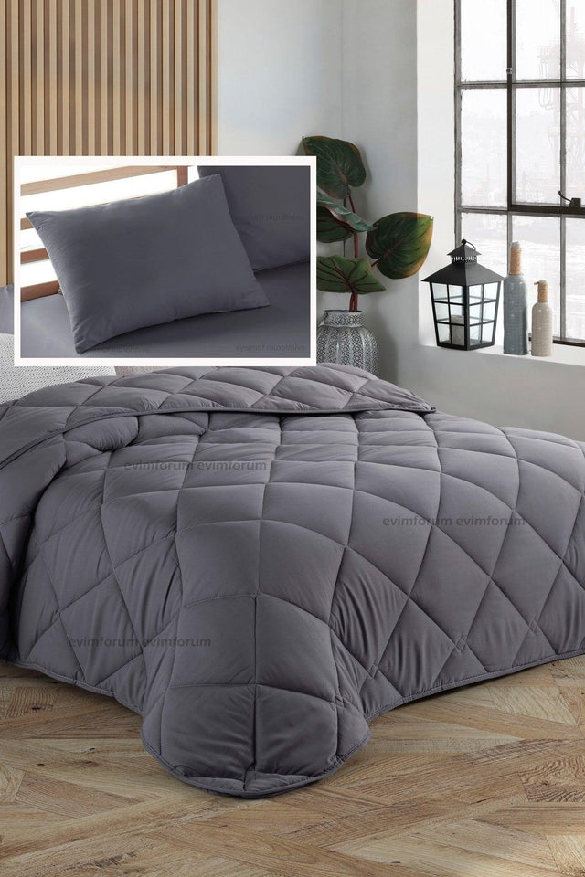 Anthracite Single Pillow and Quilt Set-155*215 - Swordslife