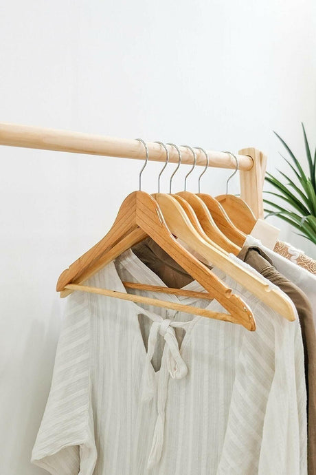 Garment Hanger Natural Wooden Leg Clothes Hanger Wardrobe Rack Hanger 125x66x38 Cm - Swordslife