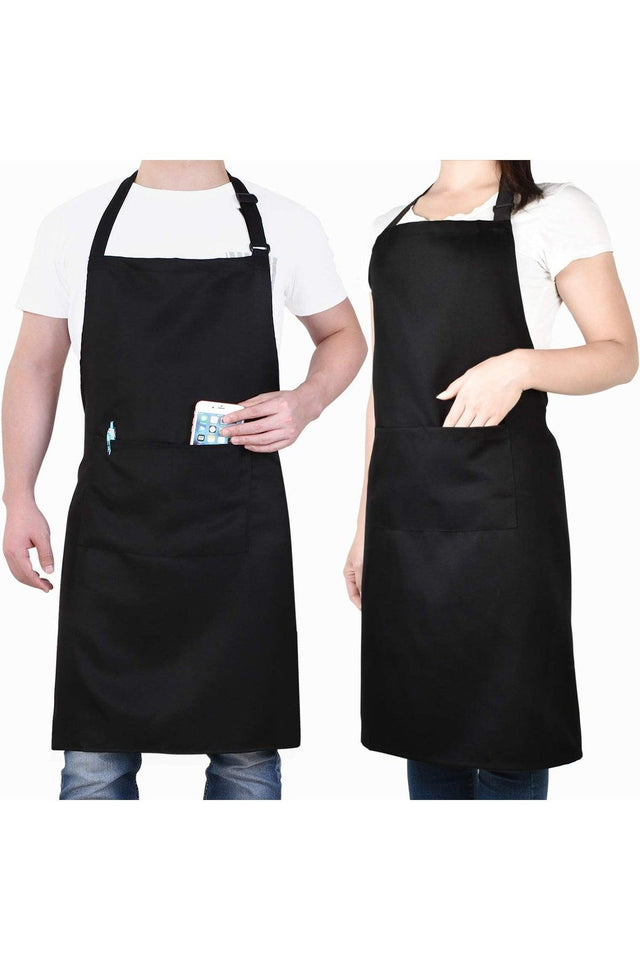 Apron Chef Cook Waiter Apron with Halter Neck Stain Resistant Apron with Pocket - Swordslife