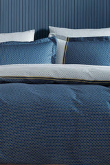 Arch Double Satin Duvet Cover Set - Navy Blue - Swordslife