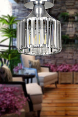 Arel Crystal Ceiling Mount Single Chandelier Chrome - Swordslife