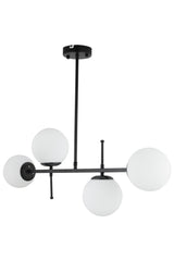 Arjin 4-Set Black and White Glass Chandelier Dining Table - Swordslife