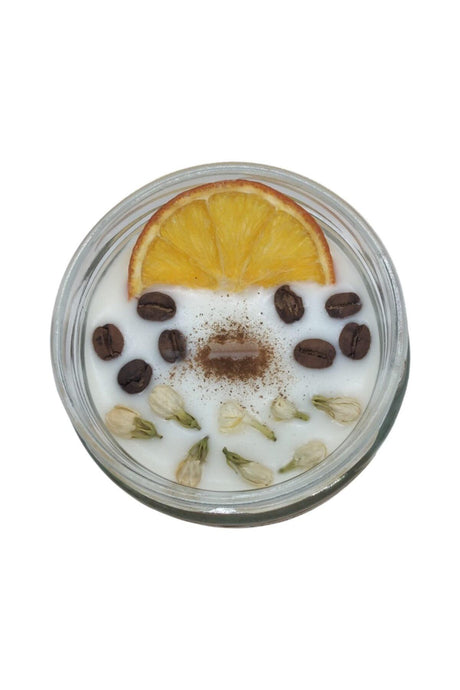 Aromatherapy Purification Candle Orange Brown Decorated Cinnamon Scented 240 gr - Swordslife
