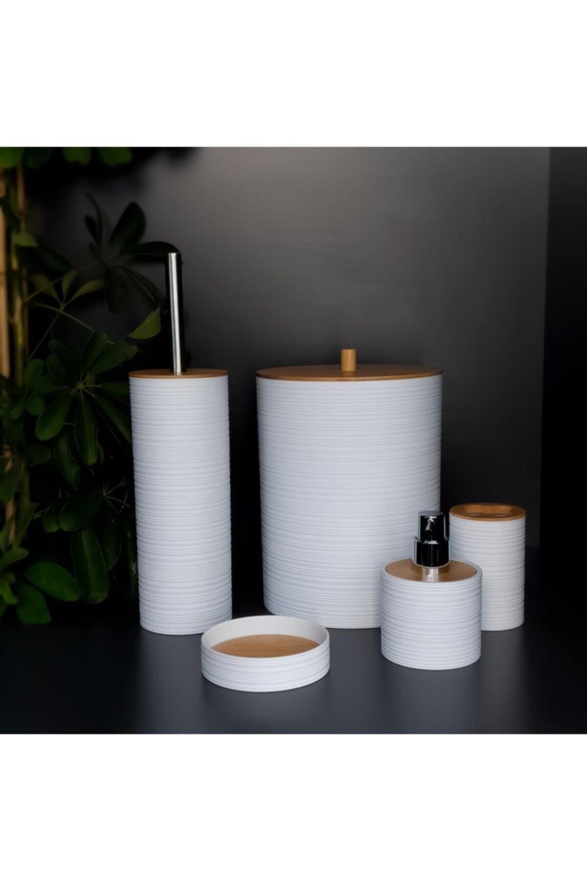 Arow Acryl Bambu Badezimmer Wc Set 5 Li Seifenbürste Set - Swordslife