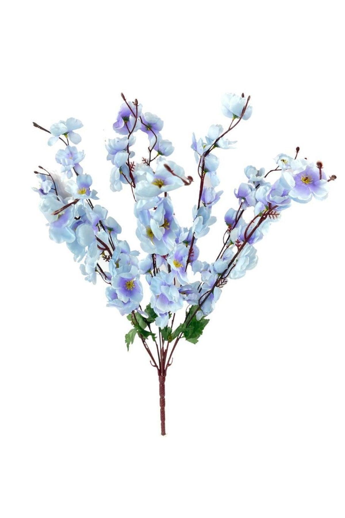 Artificial Flower Spring Japanese Cherry Blossom 57cm Blue With 7 Branches - Swordslife