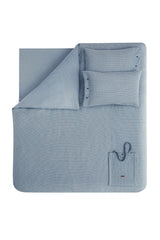 Arve Double Dobby Pique Duvet Cover Set - Blue - Swordslife