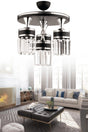 Aslı 4 lü Profonyer Crystal Stone Black Chrome Gilded Luxury Modern Chandelier - Swordslife