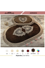 Aspendos Bitter Brown 2 Pieces French Lace Tasseled Closet Set Bath Mat Set - Swordslife