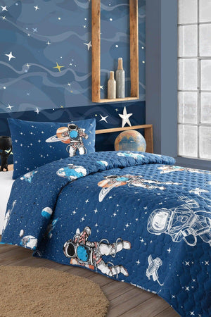 Astro Blue Single Quilted Bedspread - Swordslife