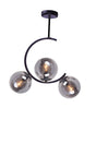 Athens Modern Black Case Smoked Closed Imported Glass Triple Chandelier - Swordslife