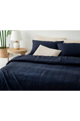 Aurora Silky Touch King Size Duvet Cover Set 240x220 Cm Night Blue - Swordslife