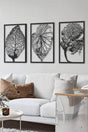 Last Spring 3 Piece Black Leaf Wooden Table Large Size Decor Frame Look 3 Piece Leaf Leaf Table - Swordslife