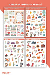 Autumn Themed Sticker Set 174 Pieces Agenda