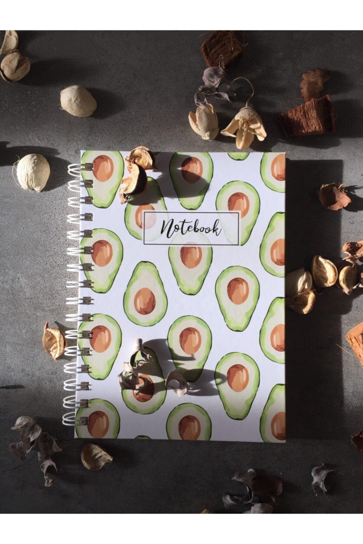 Avocado Patterned Unlined Spiral Notebook