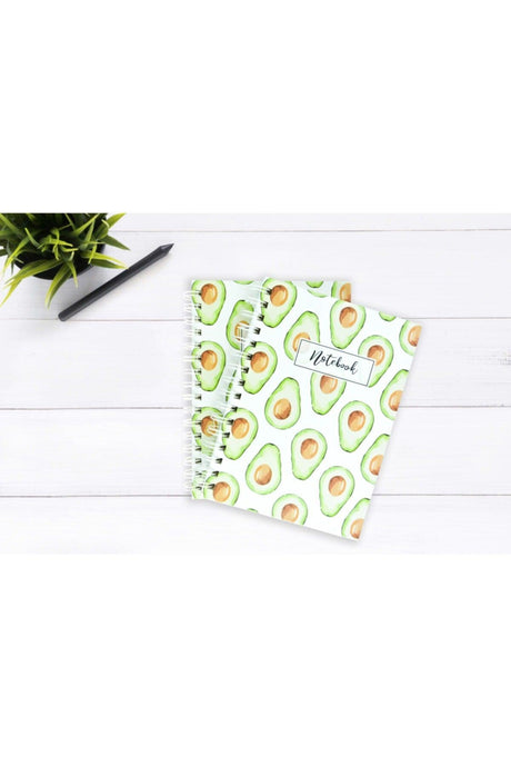 Avocado Patterned Unlined Spiral Notebook