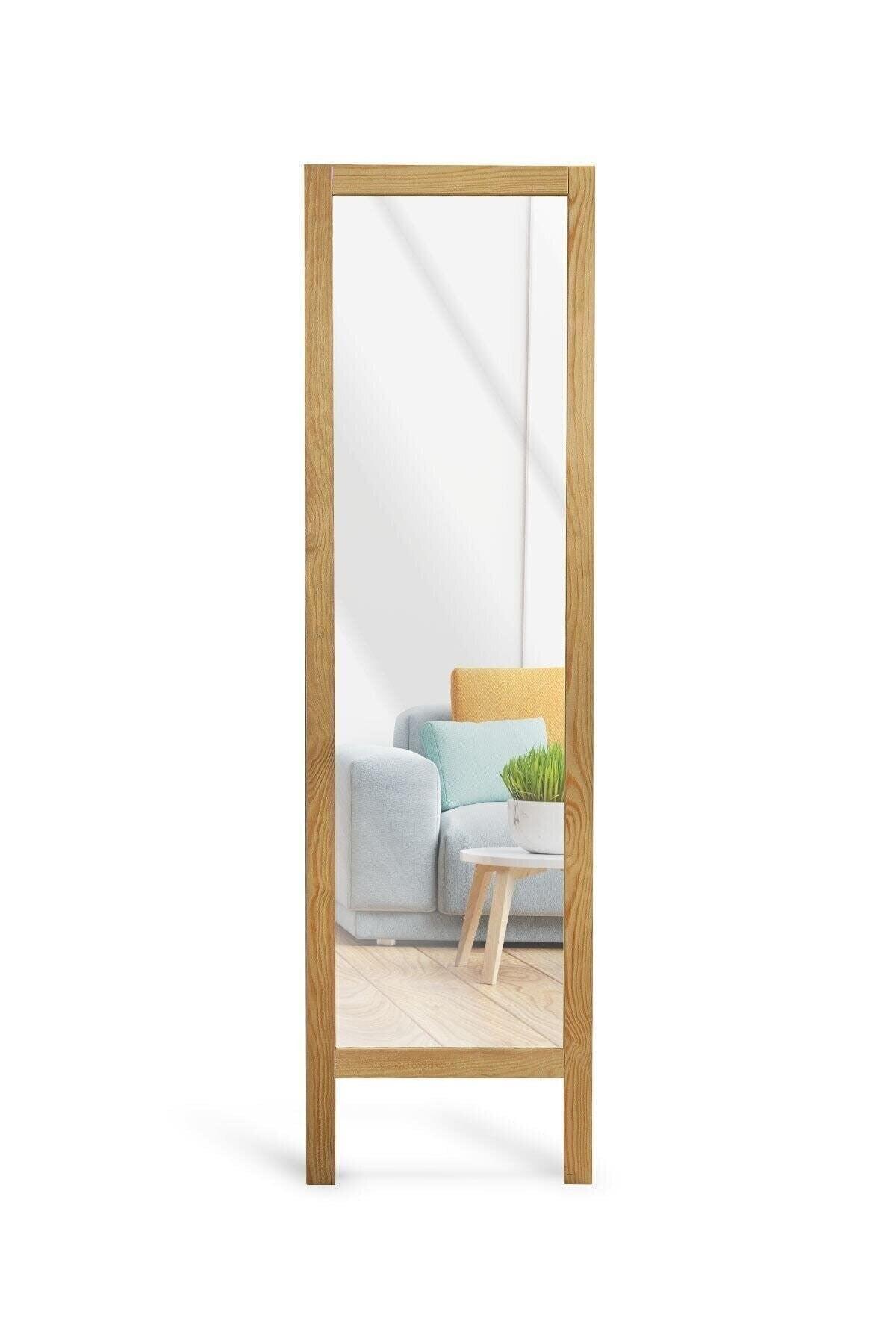 Footed Full Length Mirror Solid Wood 41x145cm (UNPAINTED COMPLETELY NATURAL) - Swordslife