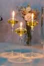 Footed Ellipse Glass Oil Lamp Set of 3 + Oil Lamp - Swordslife