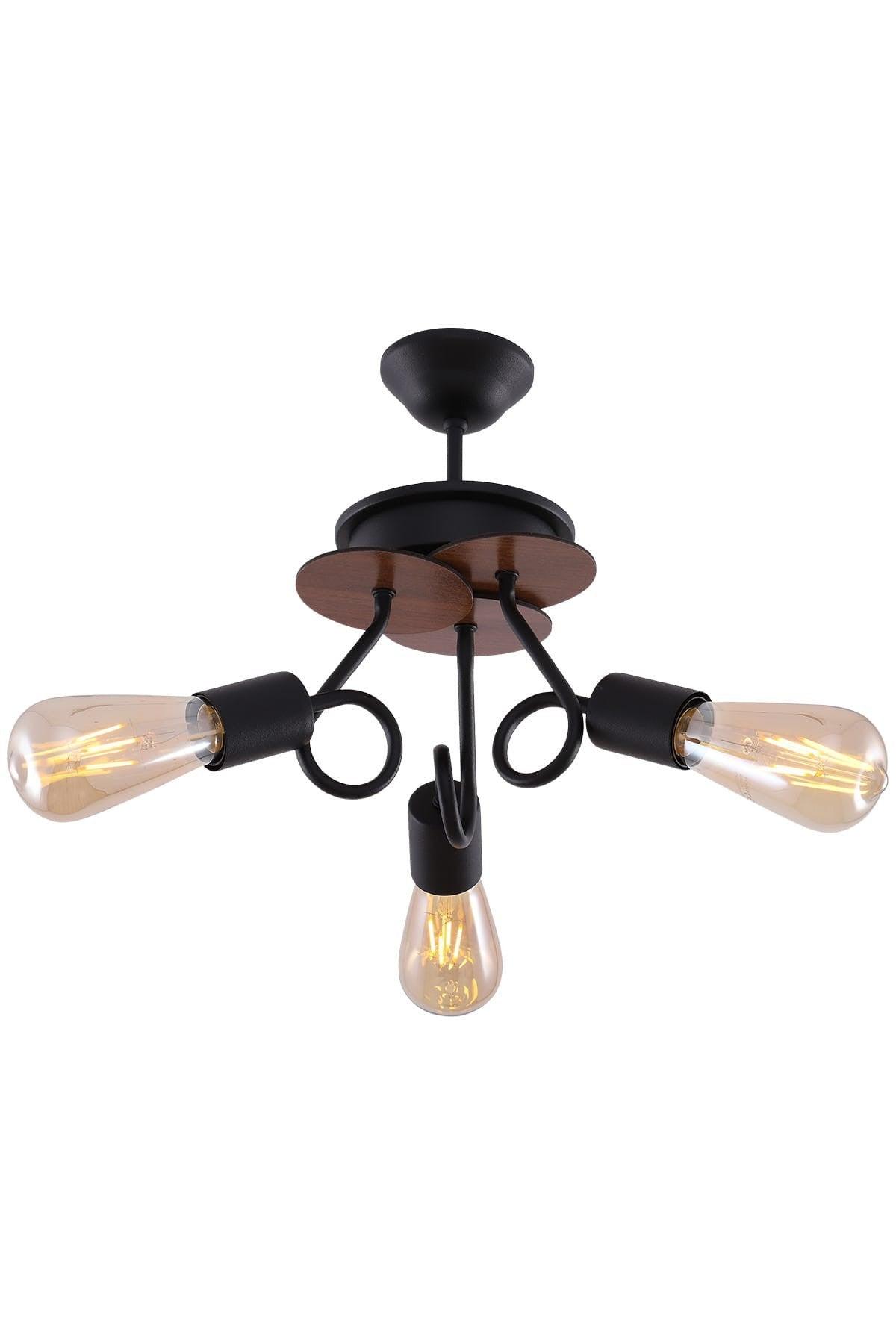 Aydinç 3-Set Black Walnut Wood Chandelier - Swordslife