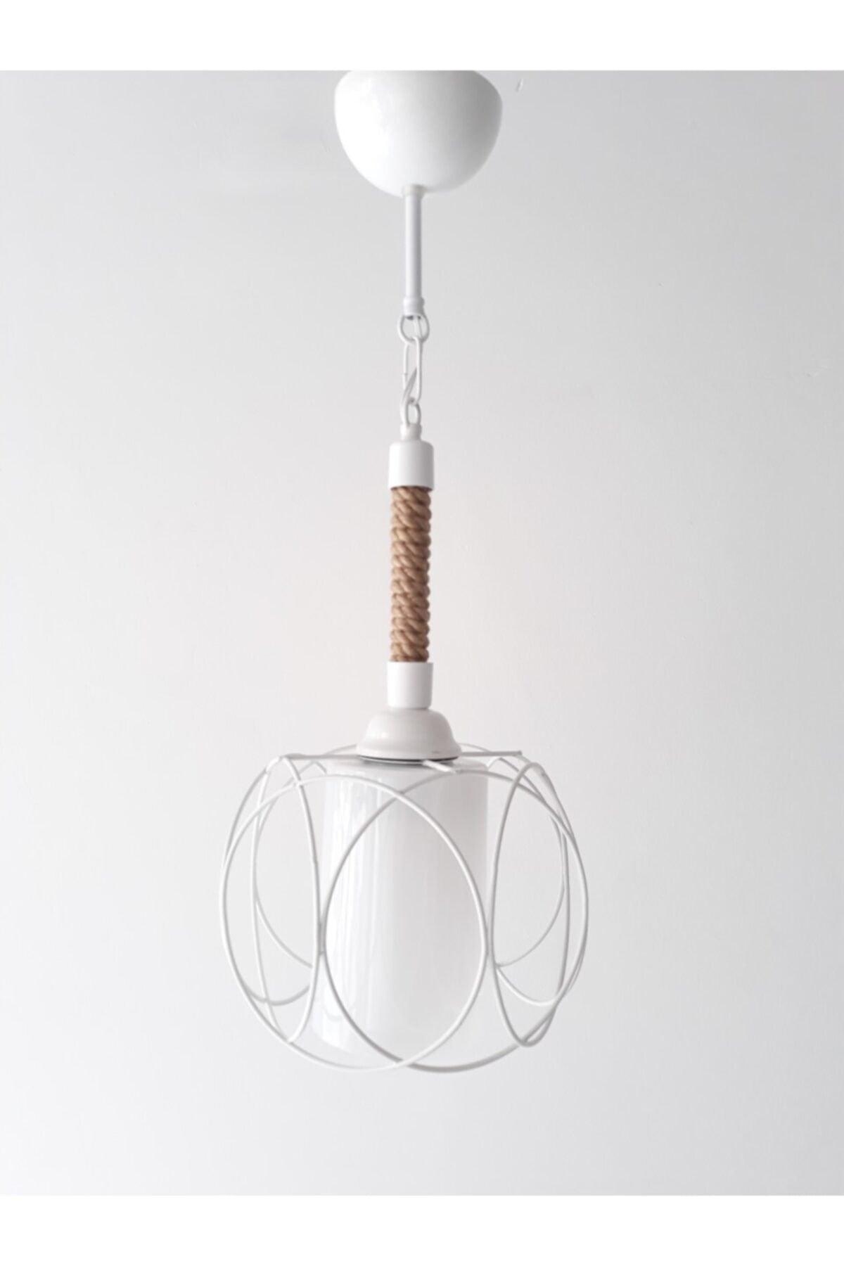 Aydınlar Single White Color Rope Kronleuchter Büro Kronleuchter Hall Kronleuchter Küchen Kronleuchter - Swordslife
