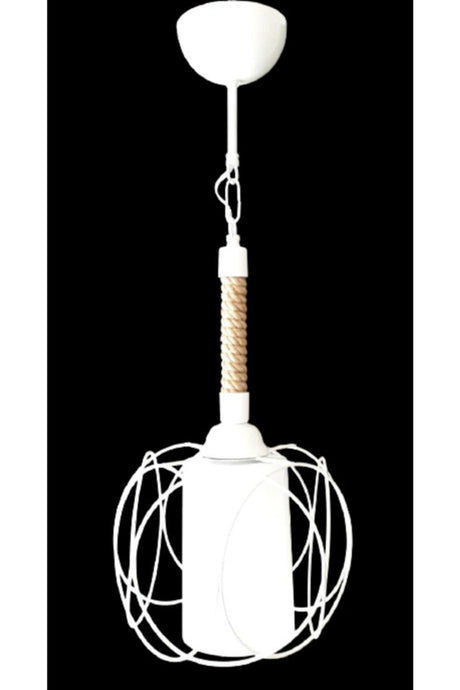Aydınlar Single White Color Rope Kronleuchter Büro Kronleuchter Hall Kronleuchter Küchen Kronleuchter - Swordslife