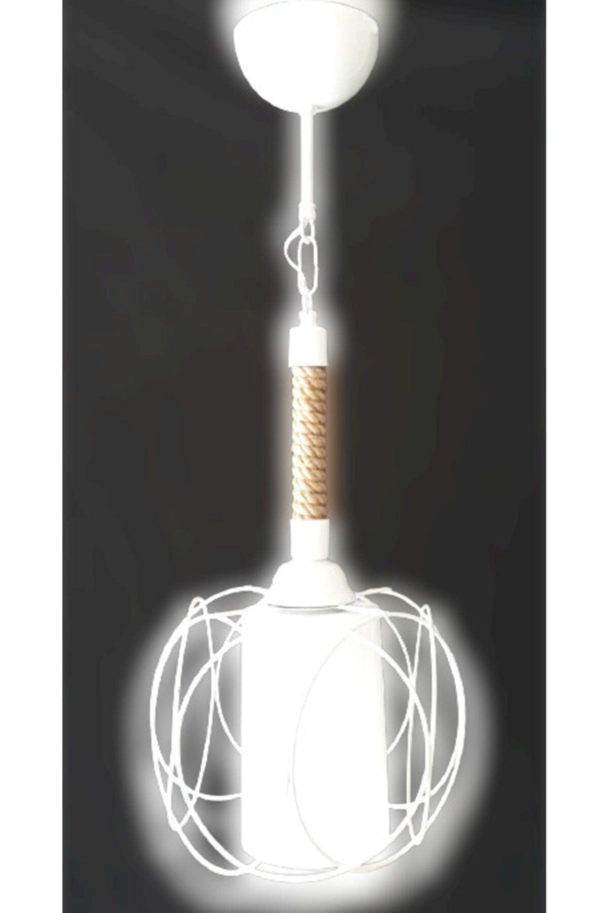 Aydınlar Single White Color Rope Kronleuchter Büro Kronleuchter Hall Kronleuchter Küchen Kronleuchter - Swordslife