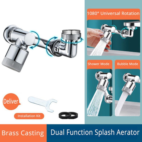 Universal 1080 Swivel Faucet Aerator Multifunction Faucet Extender Universal Swivel Splash Resistant Shower - Swordslife