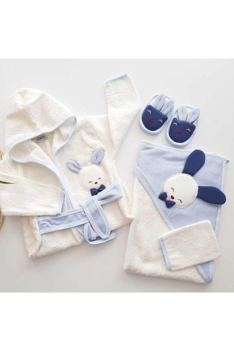 Baby Boy Blue Eared Bathrobe Set - Swordslife