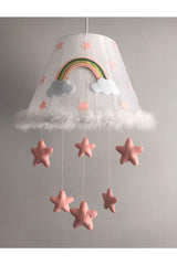 Baby Kids Room Chandelier White Tulle Salmon Rainbow - Swordslife