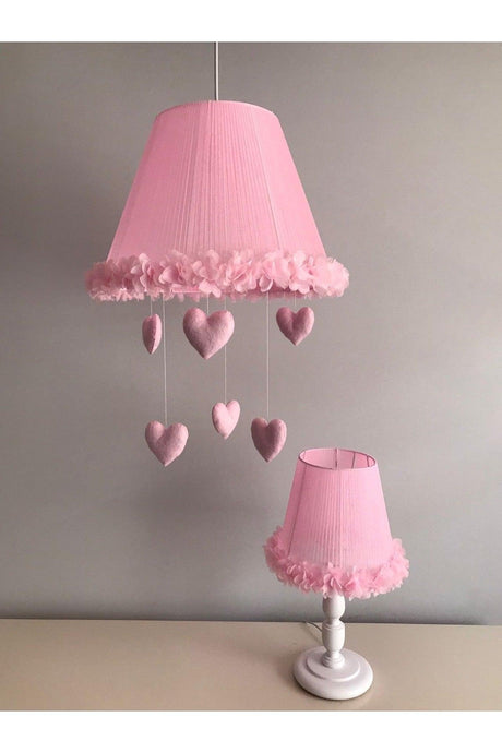 Baby Kids Room Chandelier Lampshade And Frame Pink Flower Pink Heart - Swordslife