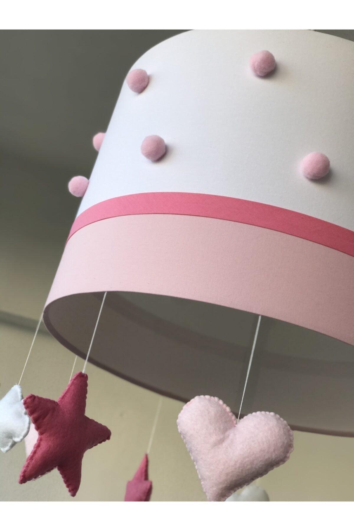 Baby Room Chandelier Pink Pompom - Swordslife