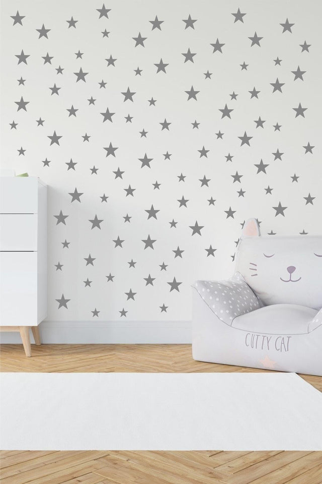 Baby Room Sticker Star Sticker, Kids Room Sticker, Decorative Sticker, Gray - Swordslife