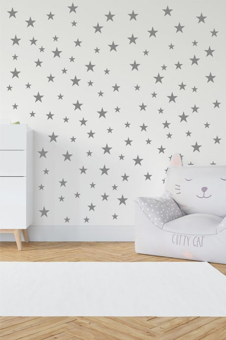 Baby Room Sticker Star Sticker, Kids Room Sticker, Decorative Sticker, Gray - Swordslife