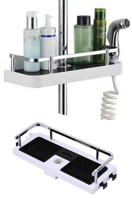Badezimmer Pole kann aslable Corner Shampoo Seifenspender sein Double Hanger Regulator Rack Edelstahl - Swordslife