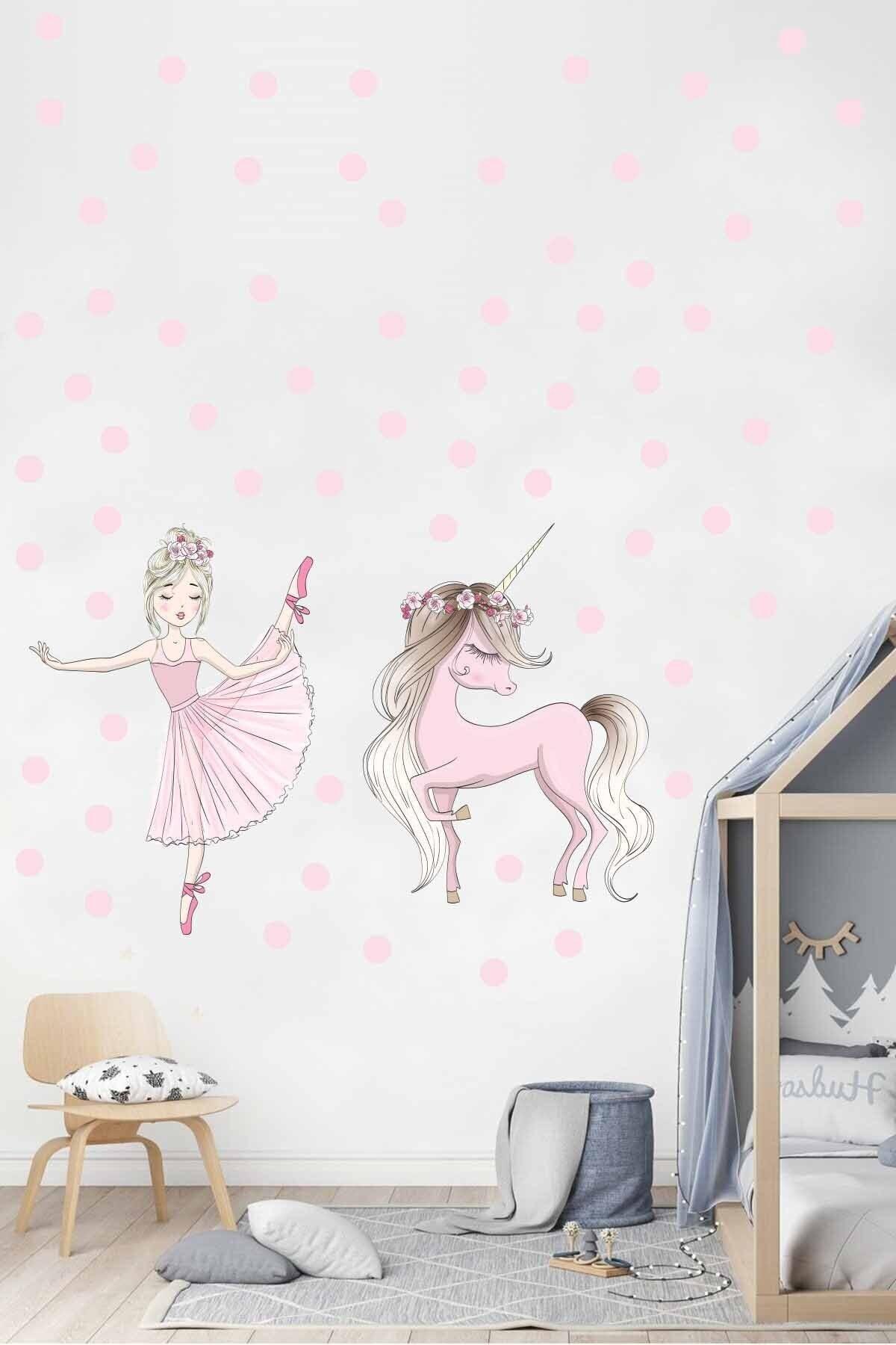 Ballerina and Unicorn Kids Room Sticker - Swordslife