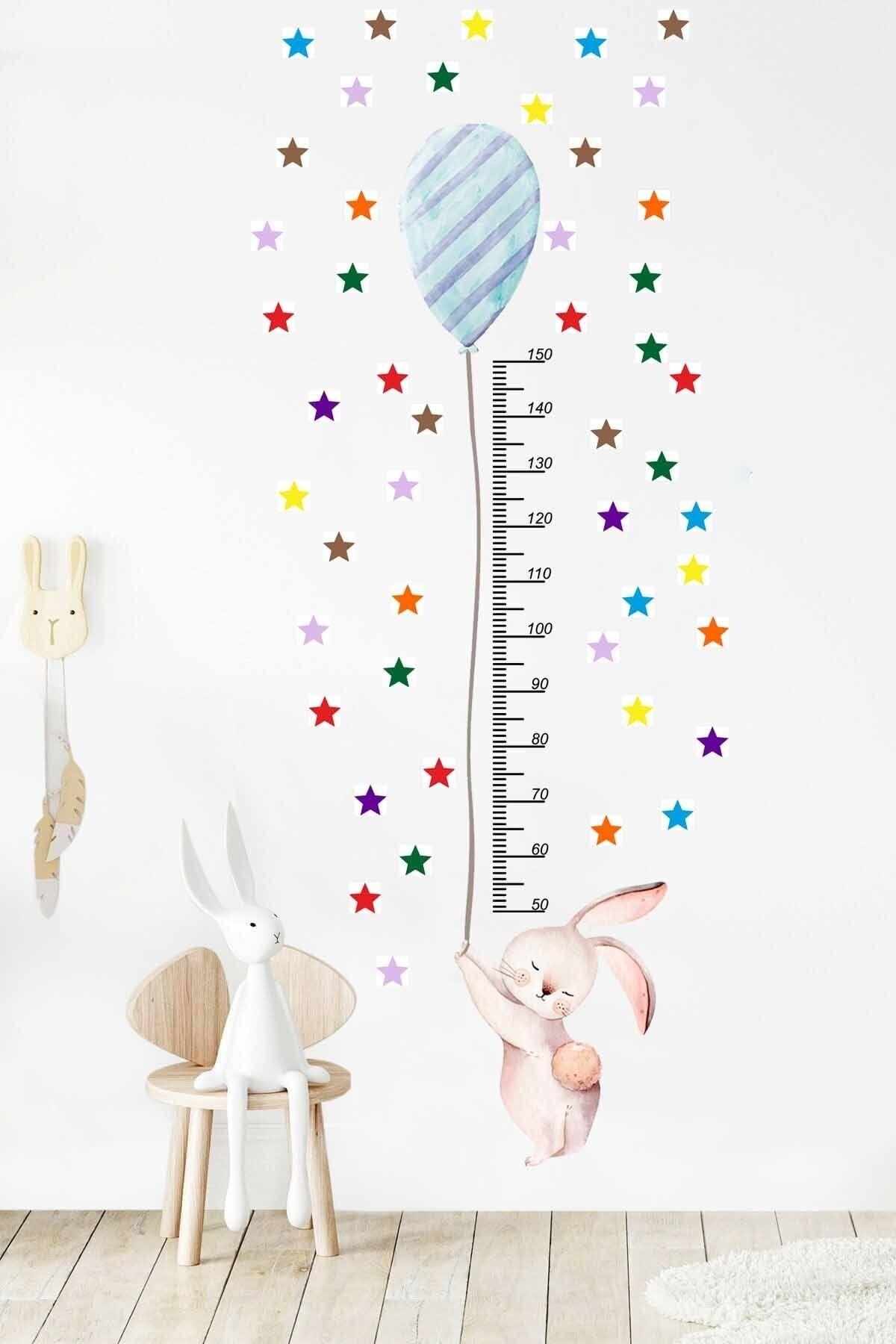 Bunny Height Meter Wall Sticker Set with Balloons - Swordslife