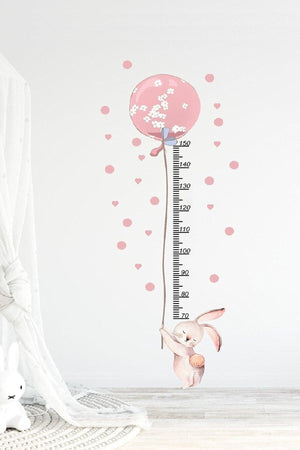 Bunny Height Meter Wall Sticker Set with Balloons - Swordslife