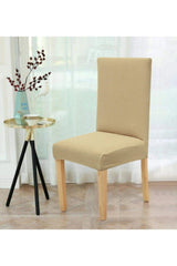 Honeycomb Lycra Fabric Chair Cover , Elastic Chair Cover 1 Piece Beige Color - Swordslife