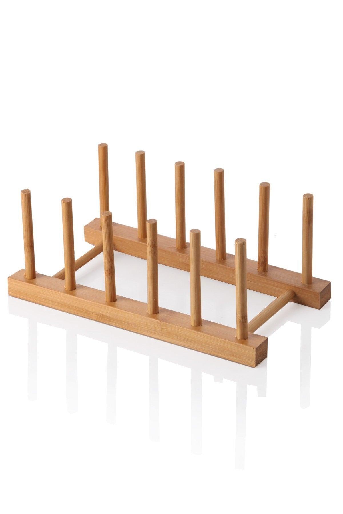 Balsa Bamboo Lux 5 Compartment Plate Rack - Swordslife