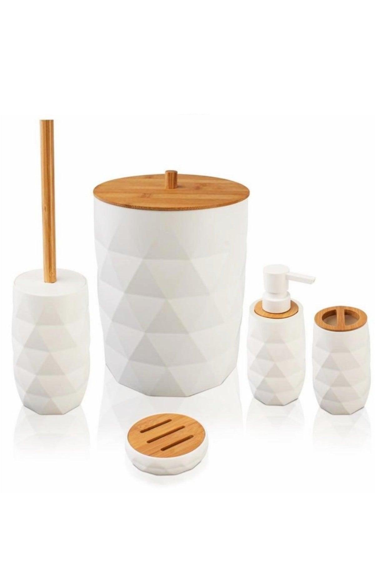 Bamboo Lid Bath Set 5 Pieces