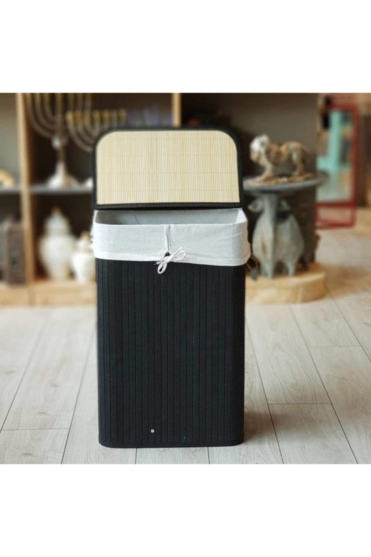 Bamboo Foldable Rectangular Laundry Basket