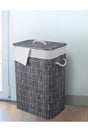 Bamboo Folding Laundry Basket Gray - Swordslife
