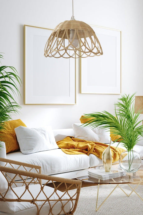 Bamboo, Rattan, Wicker Chandelier 35 Cm - Swordslife