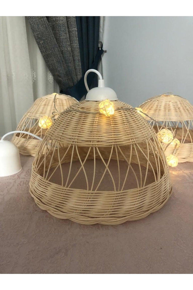 Bamboo, Rattan, Wicker Chandelier - Swordslife