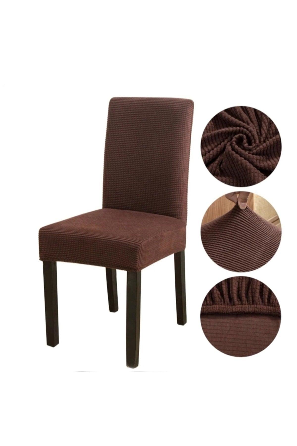 Bamboo Nano Fabric Lycra Washable Chair Cover Elastic Single Chair Cover - Brown - Swordslife