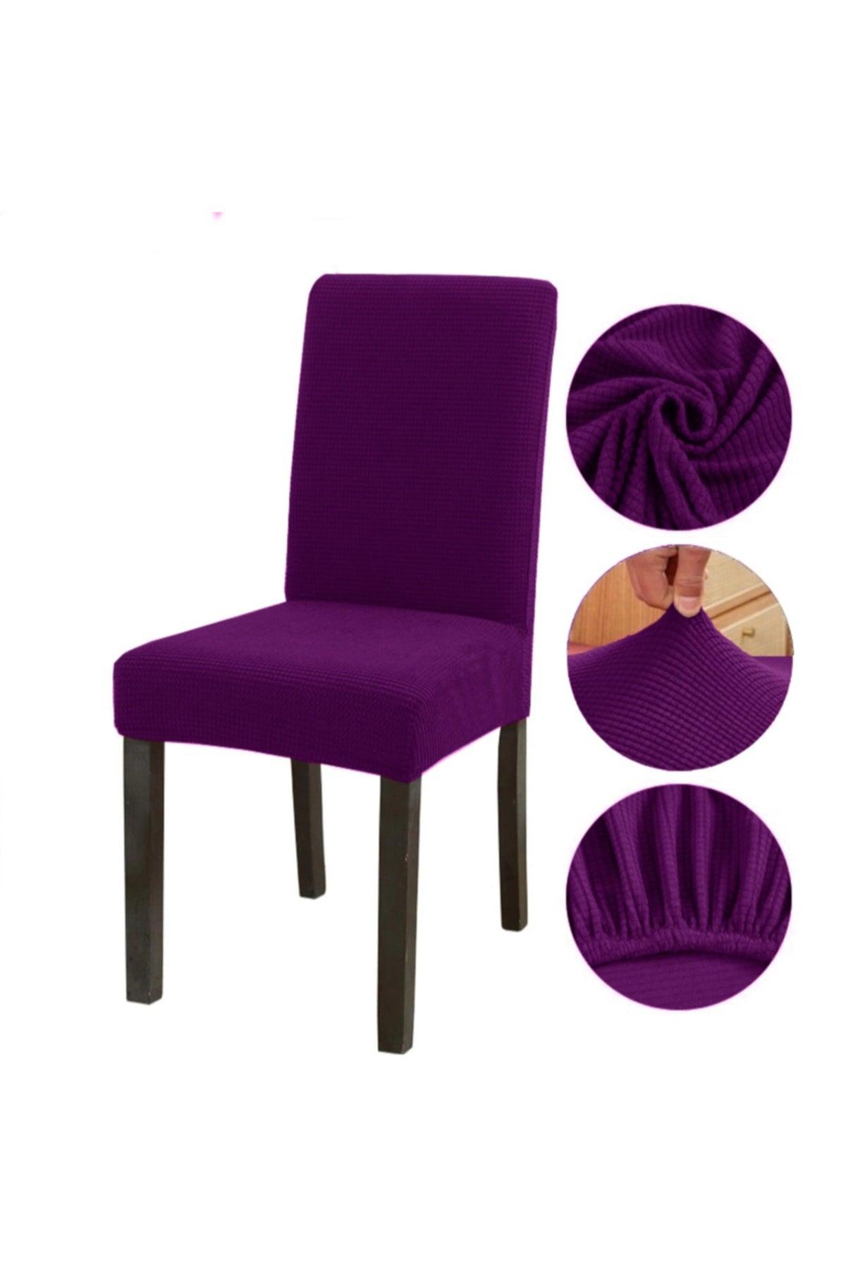 Bamboo Nano Fabric Lycra Washable Chair Cover Elastic Single Chair Cover - Plum - Swordslife