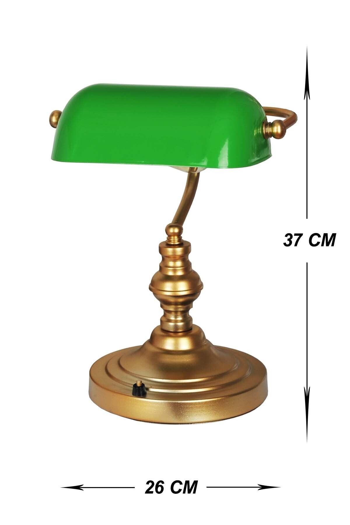 Banker Table Lamp Gold-green Abjr-55 - Swordslife