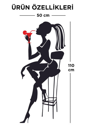 Bar Stool And Woman Silhouette Decorative Decorative Wall Sticker - Wall Decor - Wall Ornament - Swordslife