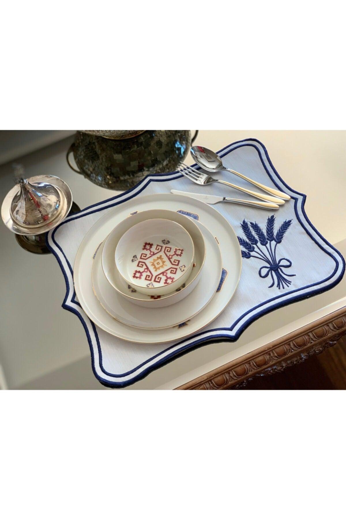 Başak Placemat Supla Set of 6 Blue - Swordslife