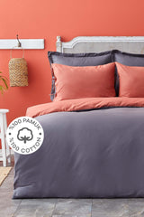 Basic Anthracite Terecota Double Sided Double Duvet Cover Set - Swordslife