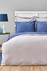 Basic Gray Indigo 100% Cotton Double Sided Double Duvet Cover Set - Swordslife